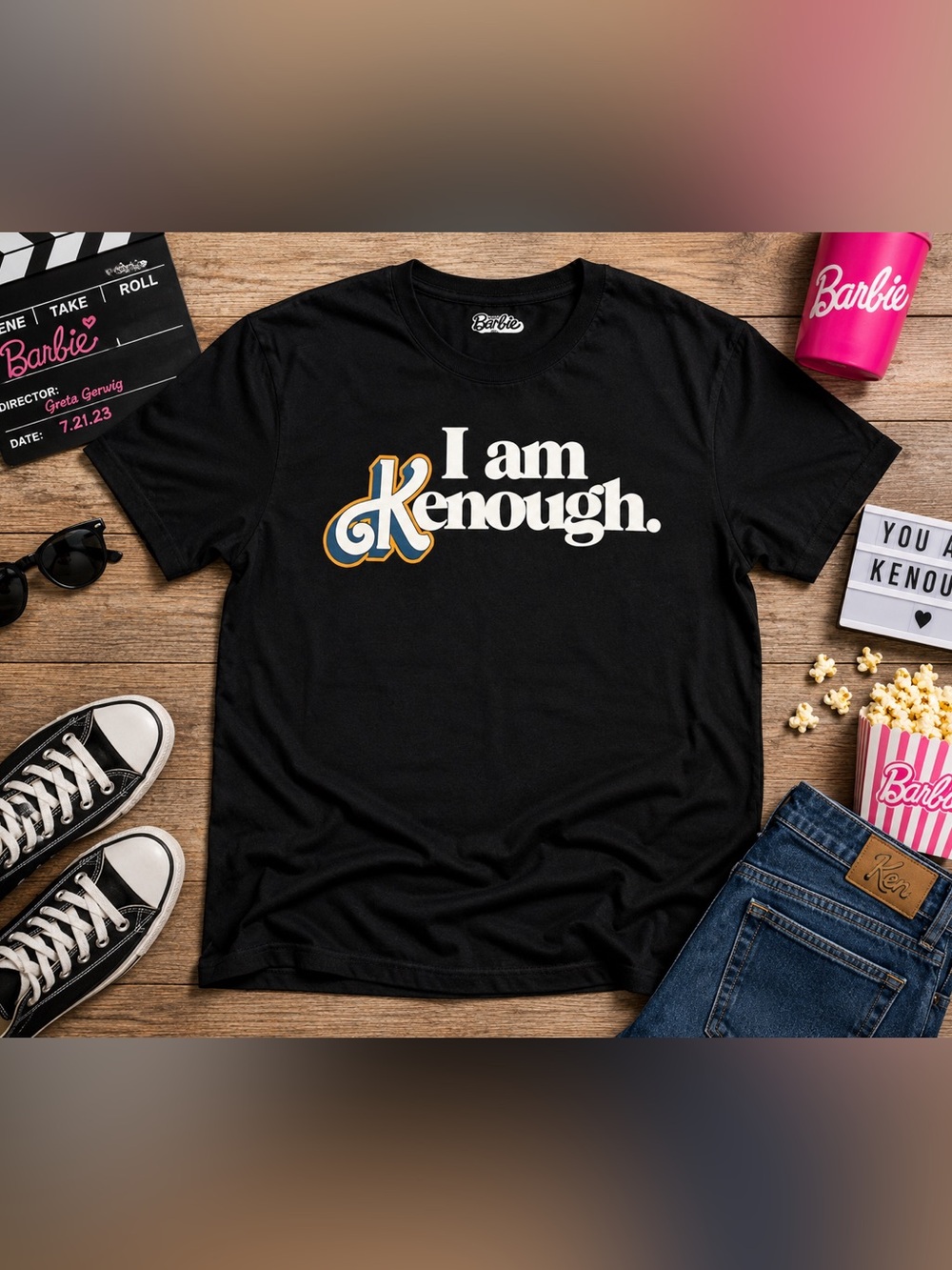 Barbie I Am Kenough Graphic Tee Black XXL Movie Meme Shirt